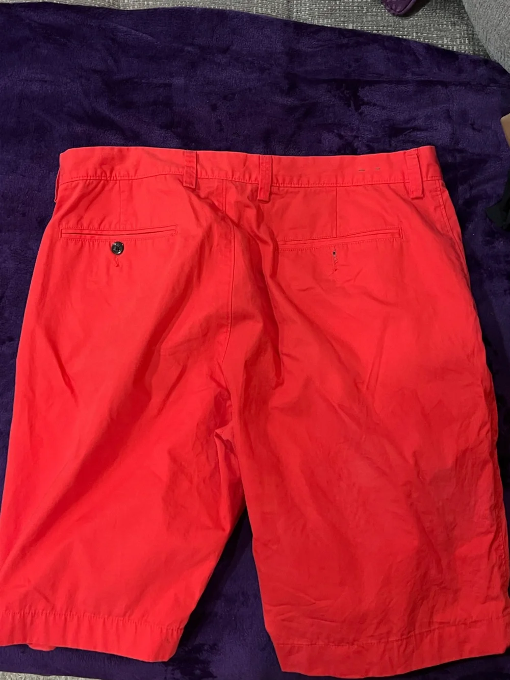 J. Crew Red Flat-Front Cotton Shorts